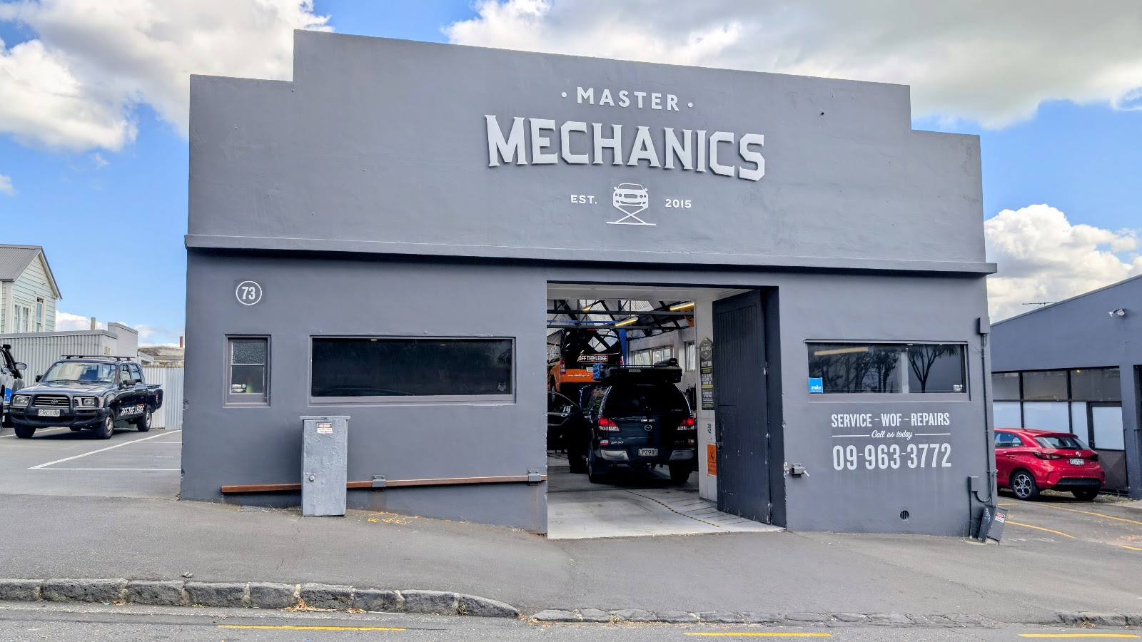 Master Mechanics workshop exterior on Upper Queen Street